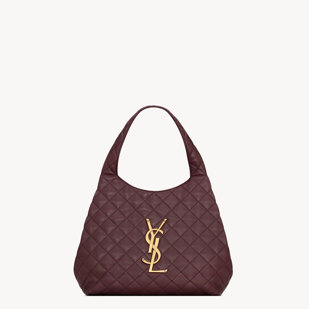 YSL Icare Medium In Quilted Nappa In Bordeaux 858191 AAANG 6195: Image 2