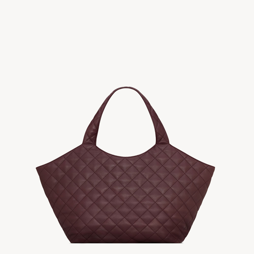 YSL Icare Medium In Quilted Nappa In Bordeaux 858191 AAANG 6195: Image 4