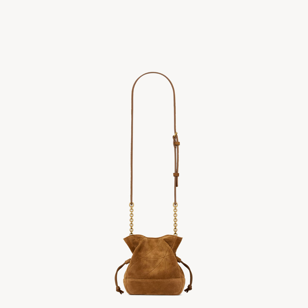 YSL Jamie Mini Shoulder Pouch In Suede In Brown 859174 1U8P7 2916: Image 2