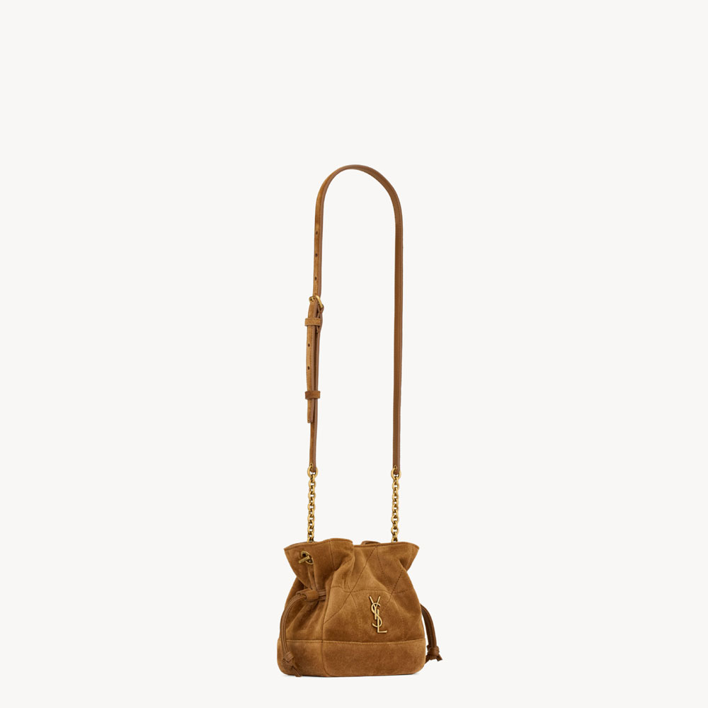 YSL Jamie Mini Shoulder Pouch In Suede In Brown 859174 1U8P7 2916: Image 4