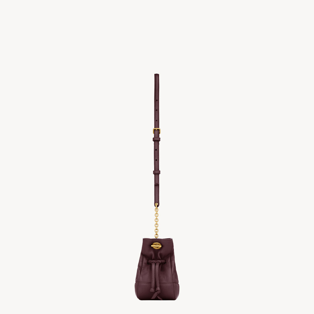 YSL Jamie Mini Shoulder Pouch In Lambskin In Bordeaux 859174 AAB32 6195: Image 3