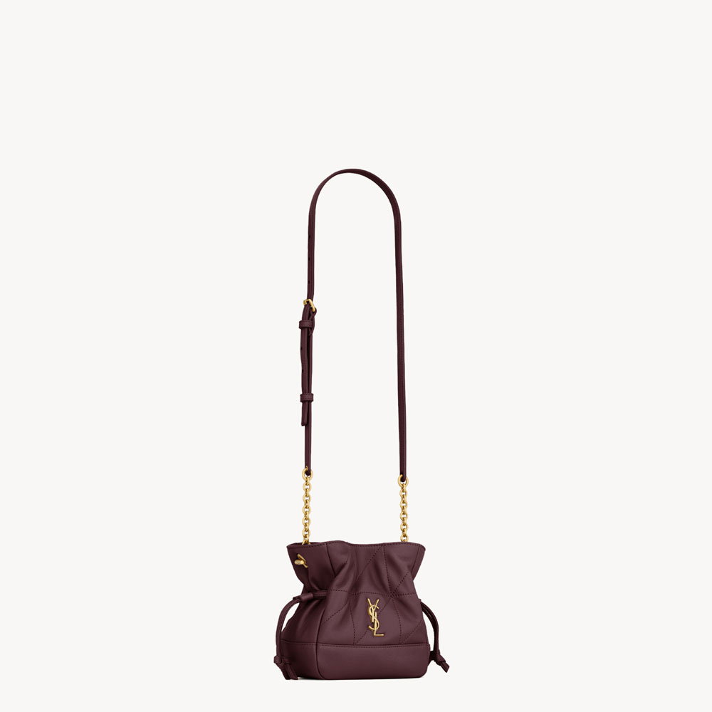 YSL Jamie Mini Shoulder Pouch In Lambskin In Bordeaux 859174 AAB32 6195: Image 4