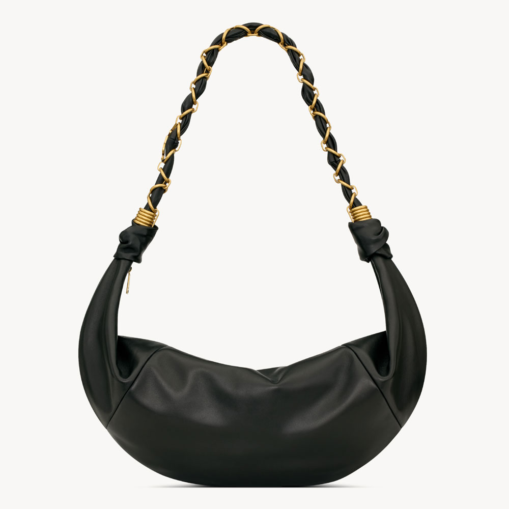 YSL Amalia Hobo In Lambskin In Black 862210 AACX7 1000: Image 1