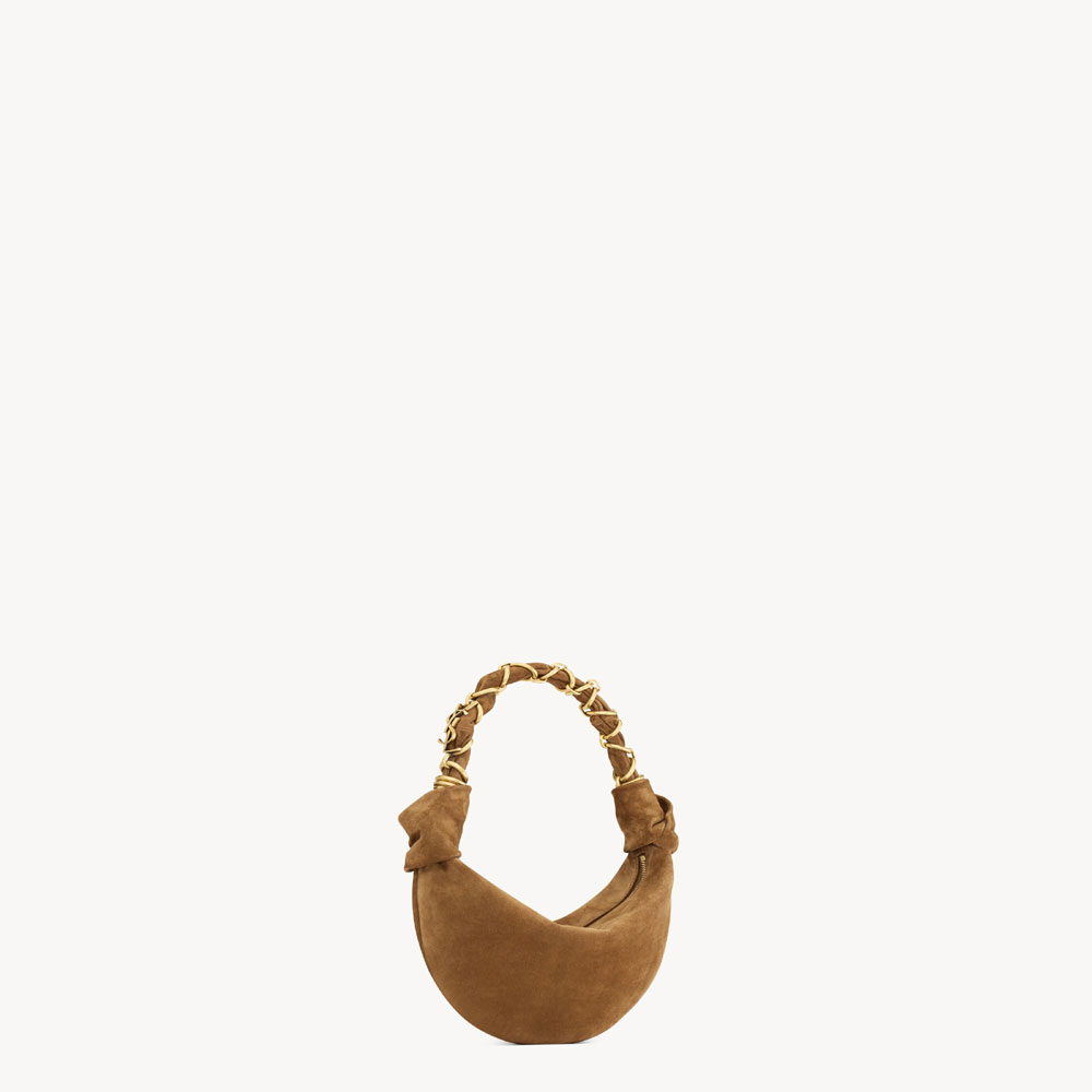 YSL Amalia Mini Hobo In Suede In Brown 862558 1U80W 2916: Image 4