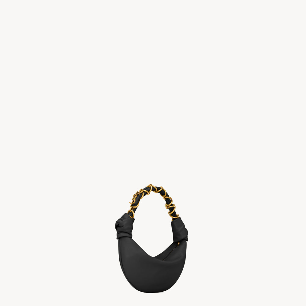 YSL Amalia Mini Hobo In Lambskin In Black 862558 AACX7 1000: Image 4
