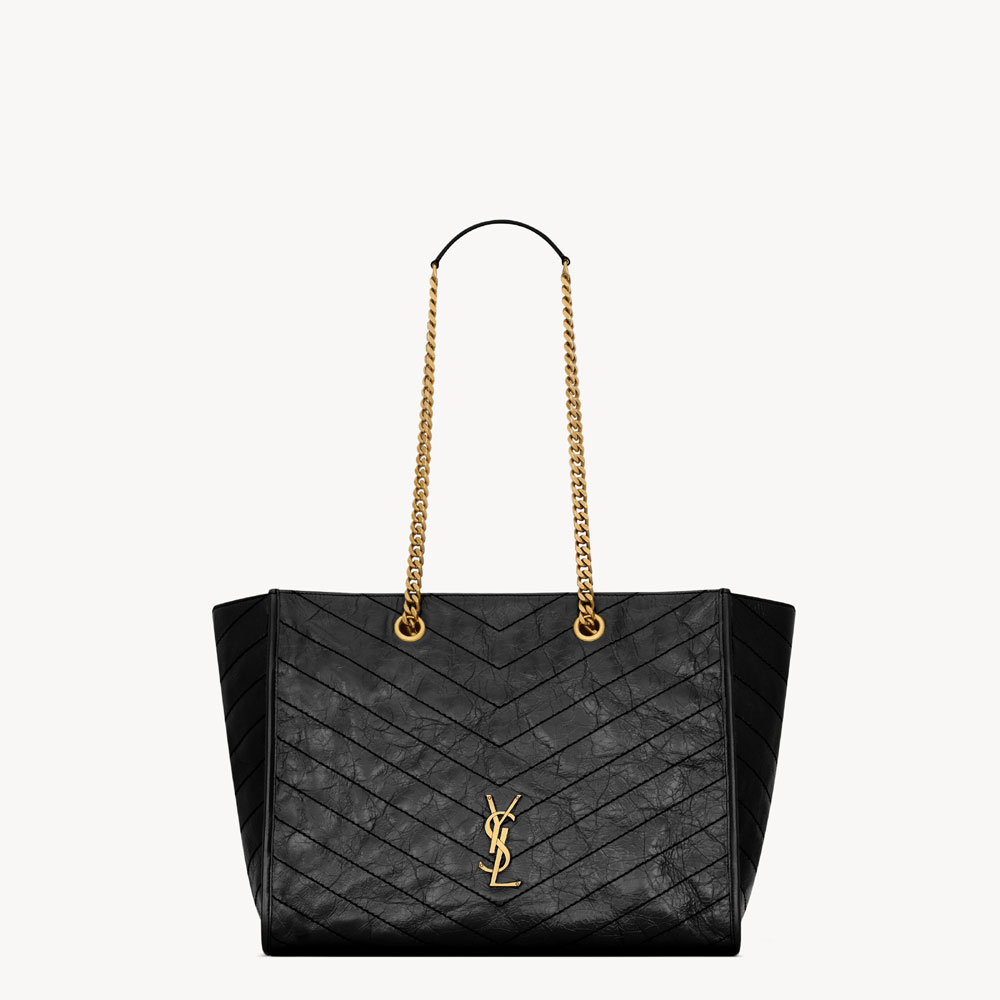 YSL Niki Shopping In Vintage Leather In Black 871151 0EN07 1000: Image 1