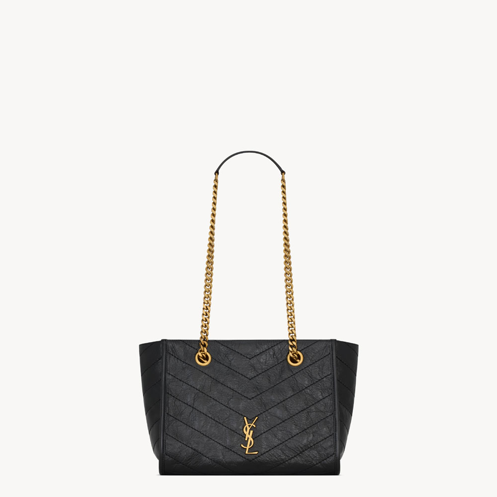 YSL Niki Small Shopping In Vintage Leather In Black 872680 0EN07 1000: Image 1