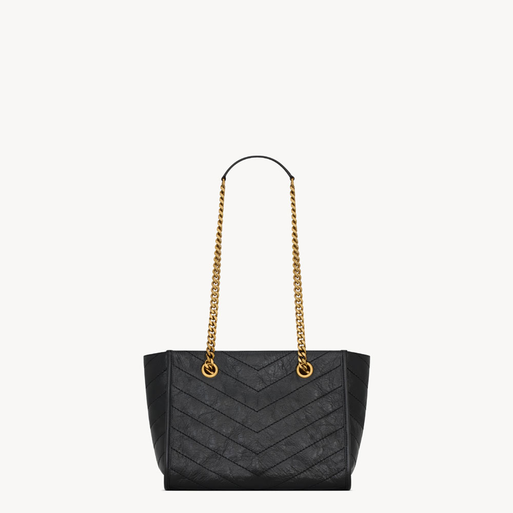 YSL Niki Small Shopping In Vintage Leather In Black 872680 0EN07 1000: Image 2