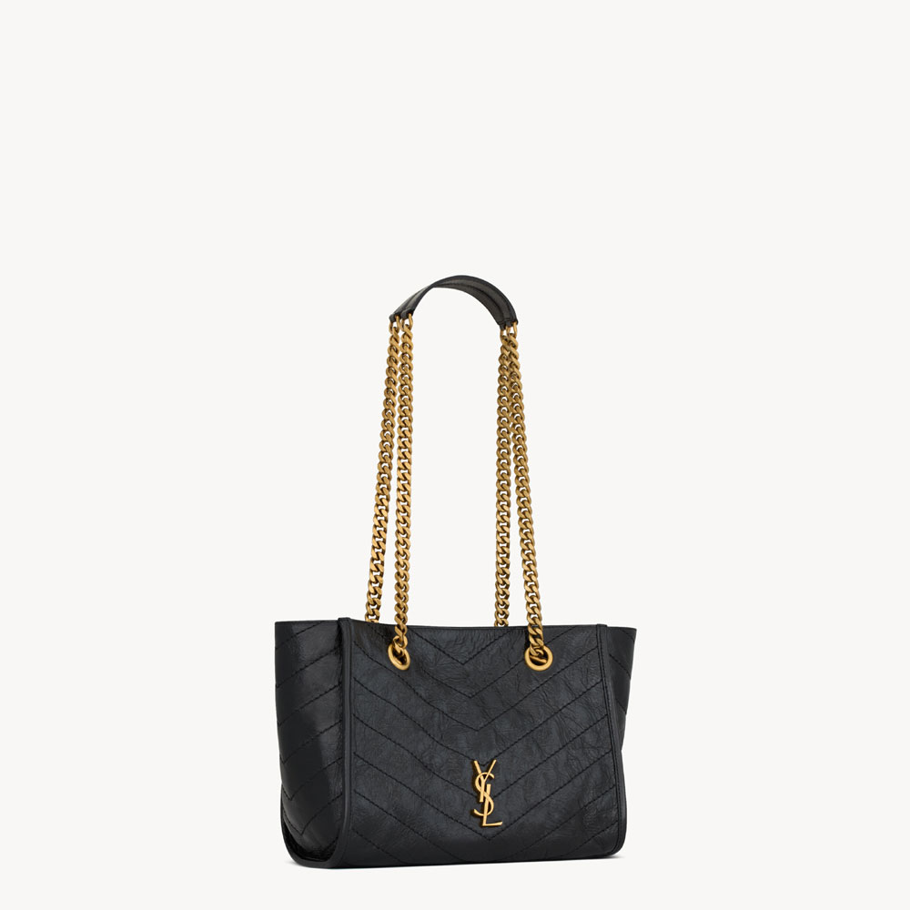 YSL Niki Small Shopping In Vintage Leather In Black 872680 0EN07 1000: Image 4