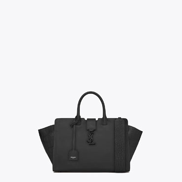 Saint Laurent Small Downtown Cabas Bag In Black Leather And Suede 45352154TE