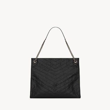 YSL Niki Large Shopping In Crinkled Vintage Leather 577998 0EN04 1000