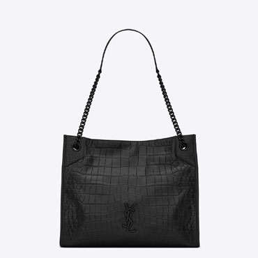 YSL Niki Medium Shopping Bag In Crocodile Leather 591226 1K00U 1000