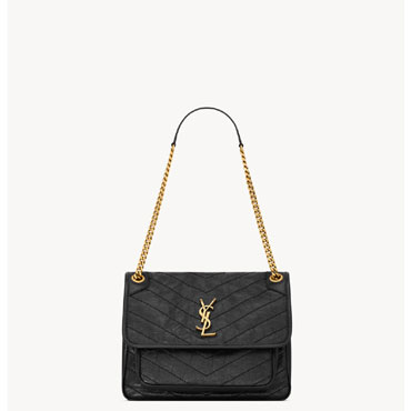 YSL Niki Medium In Vintage Leather in Black 633184 0EN07 1000