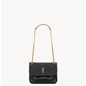YSL Niki Baby In Vintage Leather in Black 633185 0EN07 1000