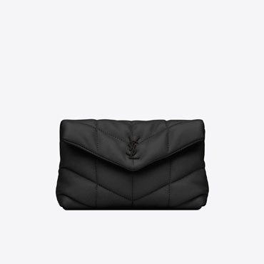 YSL Puffer Small Pouch In Quilted Lambskin 650880 1EL08 1000