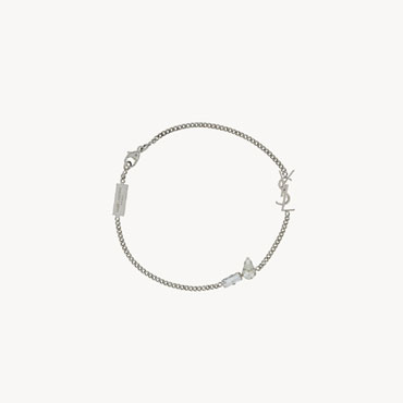 YSL Cassandre Charm Bracelet Rhinestone In Silver 692489 Y1526 8368