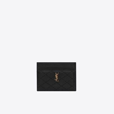 YSL Gaby Card Case In Quilted Lambskin 703219 1EL07 1000