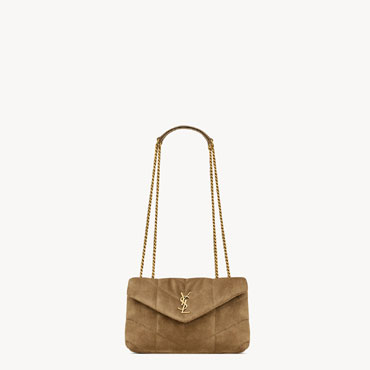 YSL Toy Puffer In Suede In Brown 759337 1U807 3194