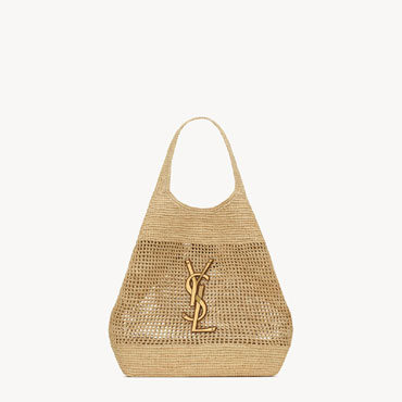 YSL Icare In Raffia in Naturel And Brown Gold 772191 GAAEK 2063