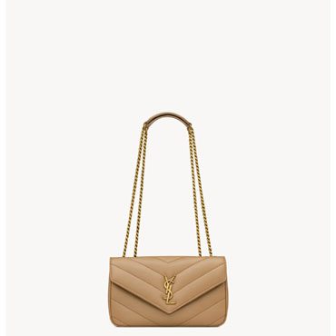 YSL Loulou Small In Matelasse Lambskin in Caramel 801437 AAEAX 2357