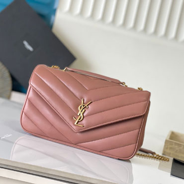 YSL Loulou Medium In Matelasse Lambskin in Pink 801439 AAEAX 5036