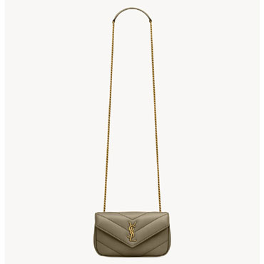 YSL Loulou Mini In Lambskin in Grey 821749 AAEAX 3775