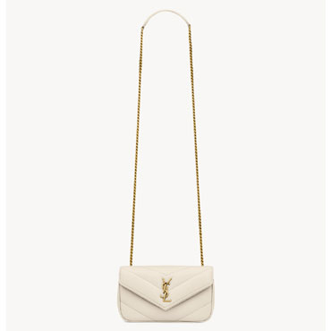 YSL Loulou Mini In Lambskin in White 821749 AAEAX 9207