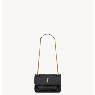 YSL Niki Mini In Vintage Leather in Black 846087 0EN07 1000