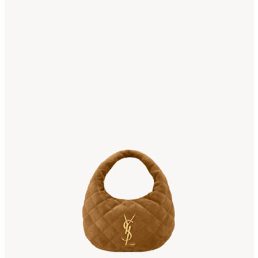 YSL Icarino In Quilted Suede in Brown 851689 1U807 2916