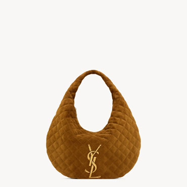 YSL Icare Hobo In Quilted Suede In Brown 858160 AAF9P 2916