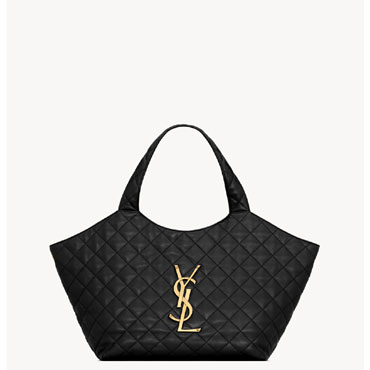 YSL Icare Medium In Quilted Nappa in Black 858191 AAANG 1000