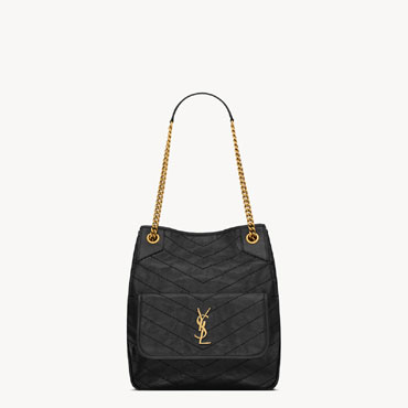 YSL Niki Small Shopping In Vintage Leather In Black 862295 0EN07 1000