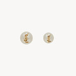 YSL Cassandre Pearl Earrings In Metal In Gold 691563 Y1526 9018
