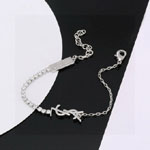 YSL Cassandre Charm Bracelet Rhinestone In Silver 712345 Y1526 8162