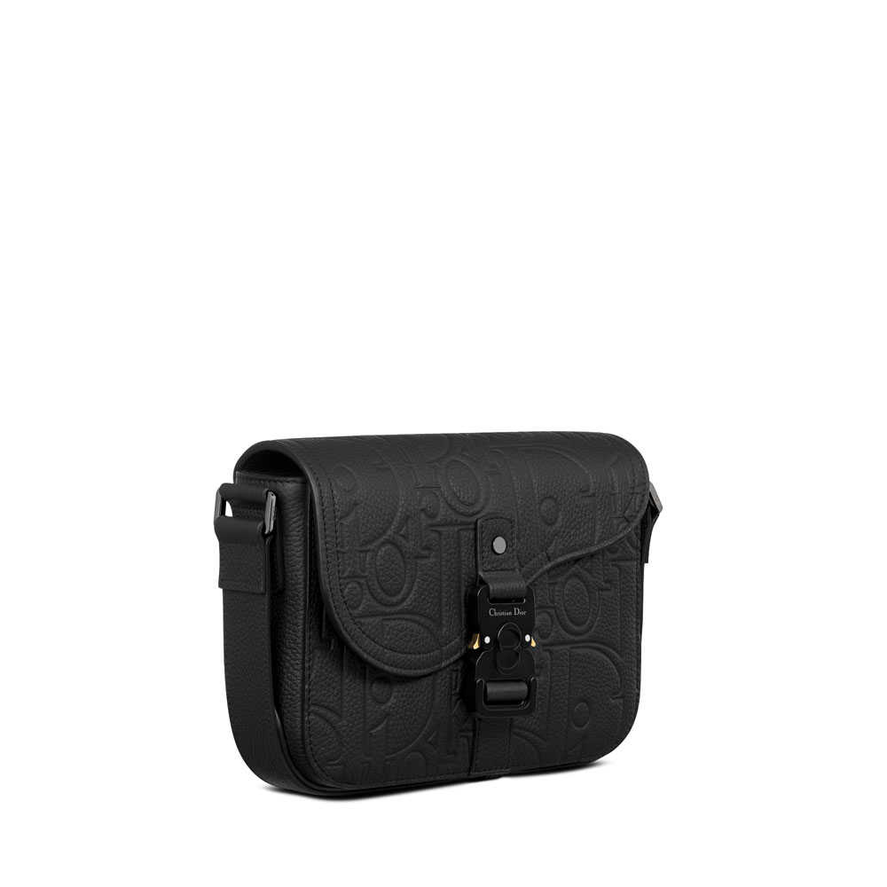 Dior Small Saddle Messenger Bag with Flap in Black 1ADPO049LLG H00N: Image 2