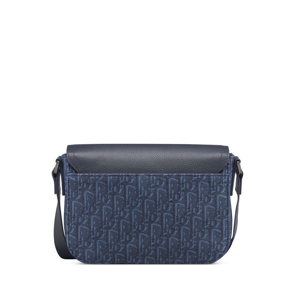Dior Small Saddle Messenger Bag with Flap in Navy Blue 1ADPO049YKS H53E: Image 3