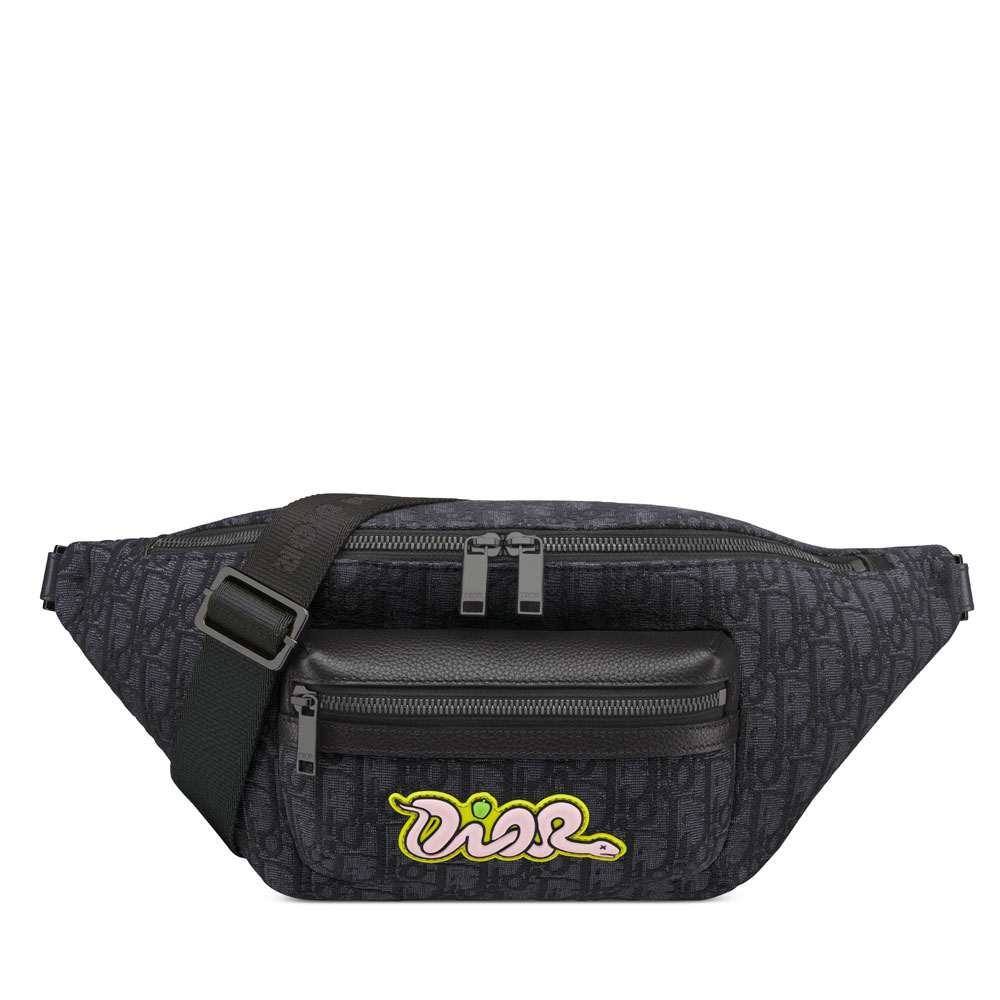 Dior and KAWS Rider 2.0 Belt Bag in Black 1ESBO077OUP H958: Image 1