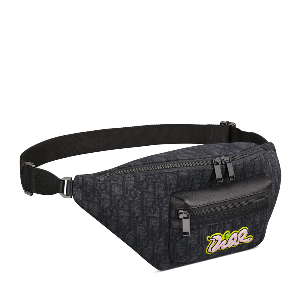 Dior and KAWS Rider 2.0 Belt Bag in Black 1ESBO077OUP H958: Image 2