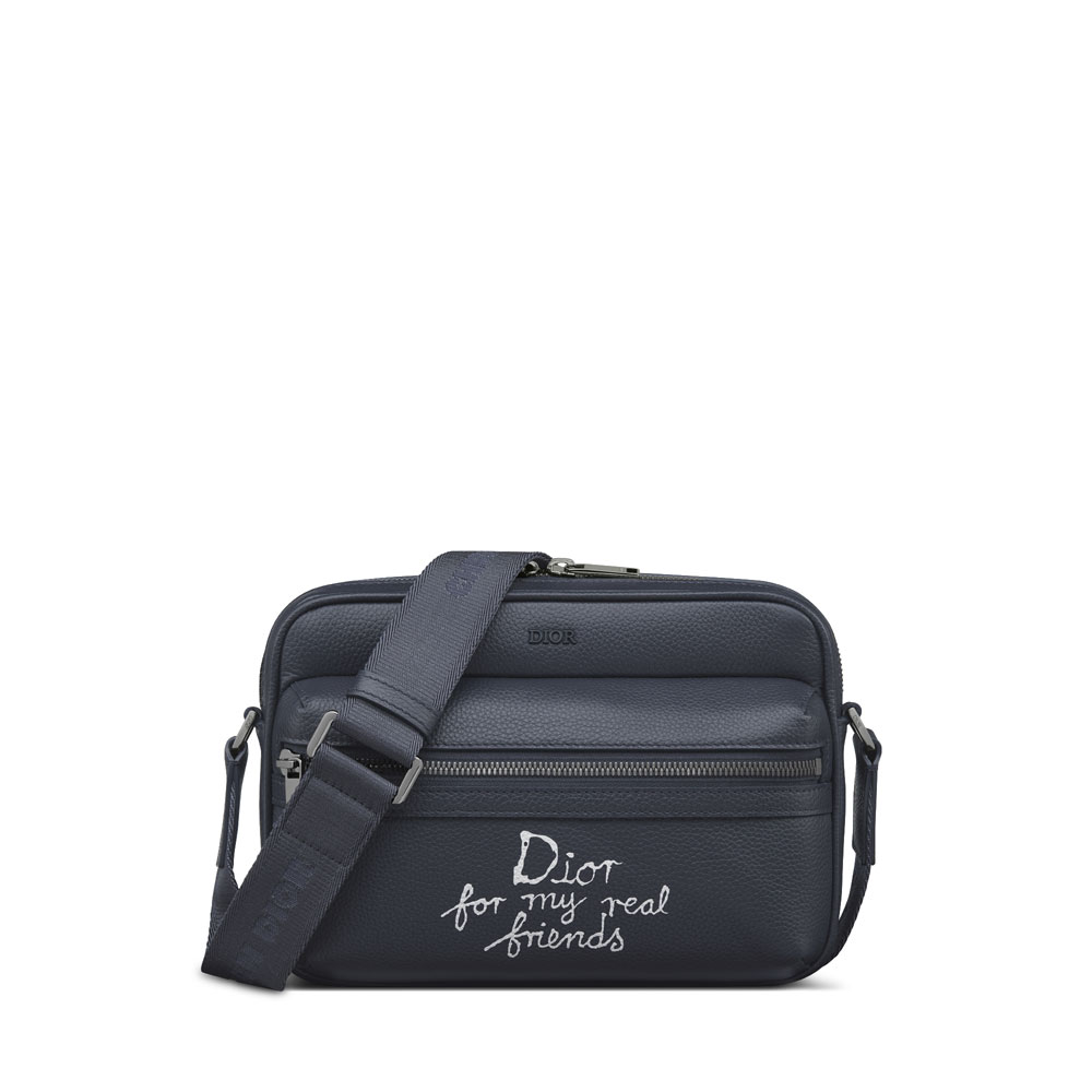 Dior Hylton Nel Rider 2.0 Zipped Messenger Navy Blue 1ESPO340FRY H56E: Image 1