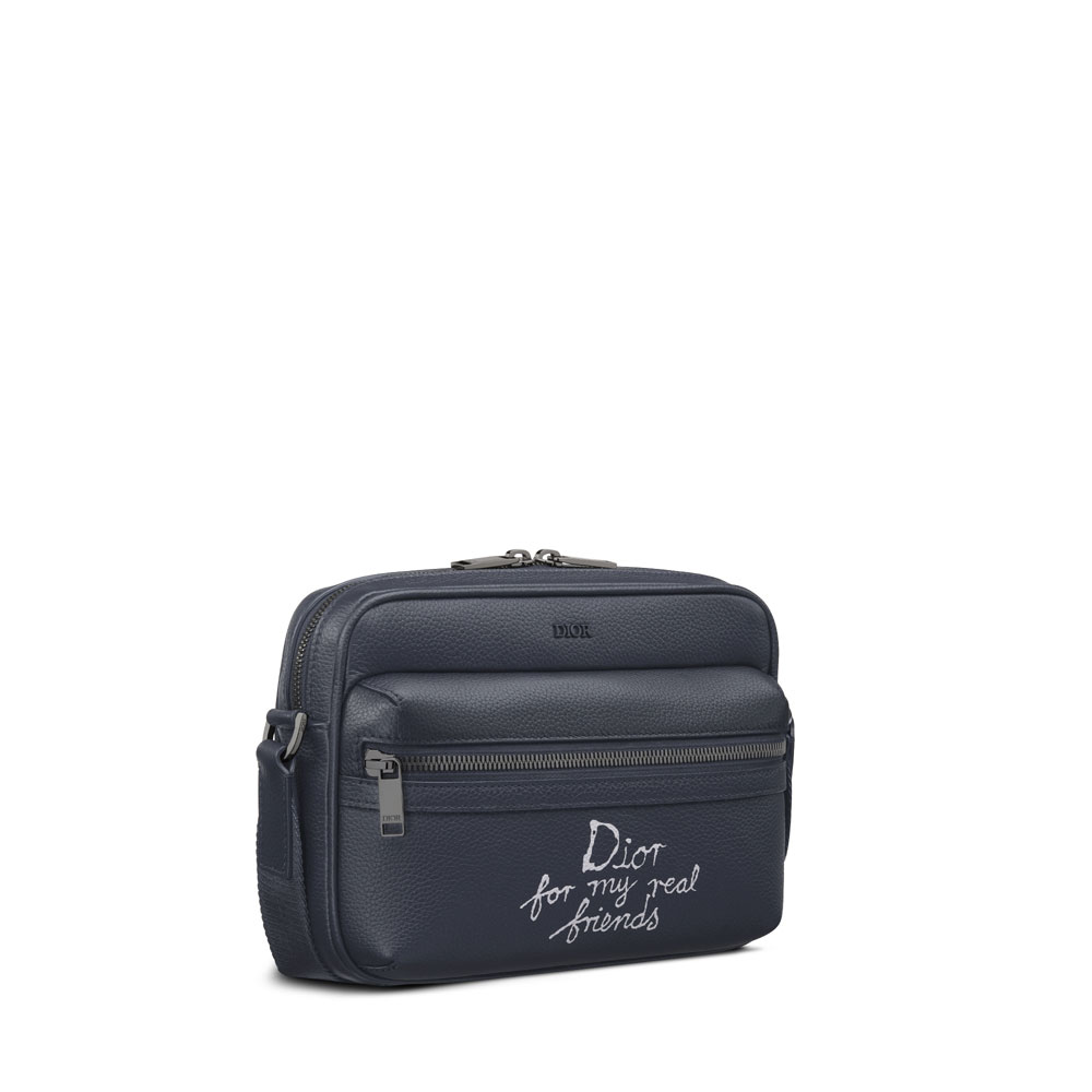 Dior Hylton Nel Rider 2.0 Zipped Messenger Navy Blue 1ESPO340FRY H56E: Image 2