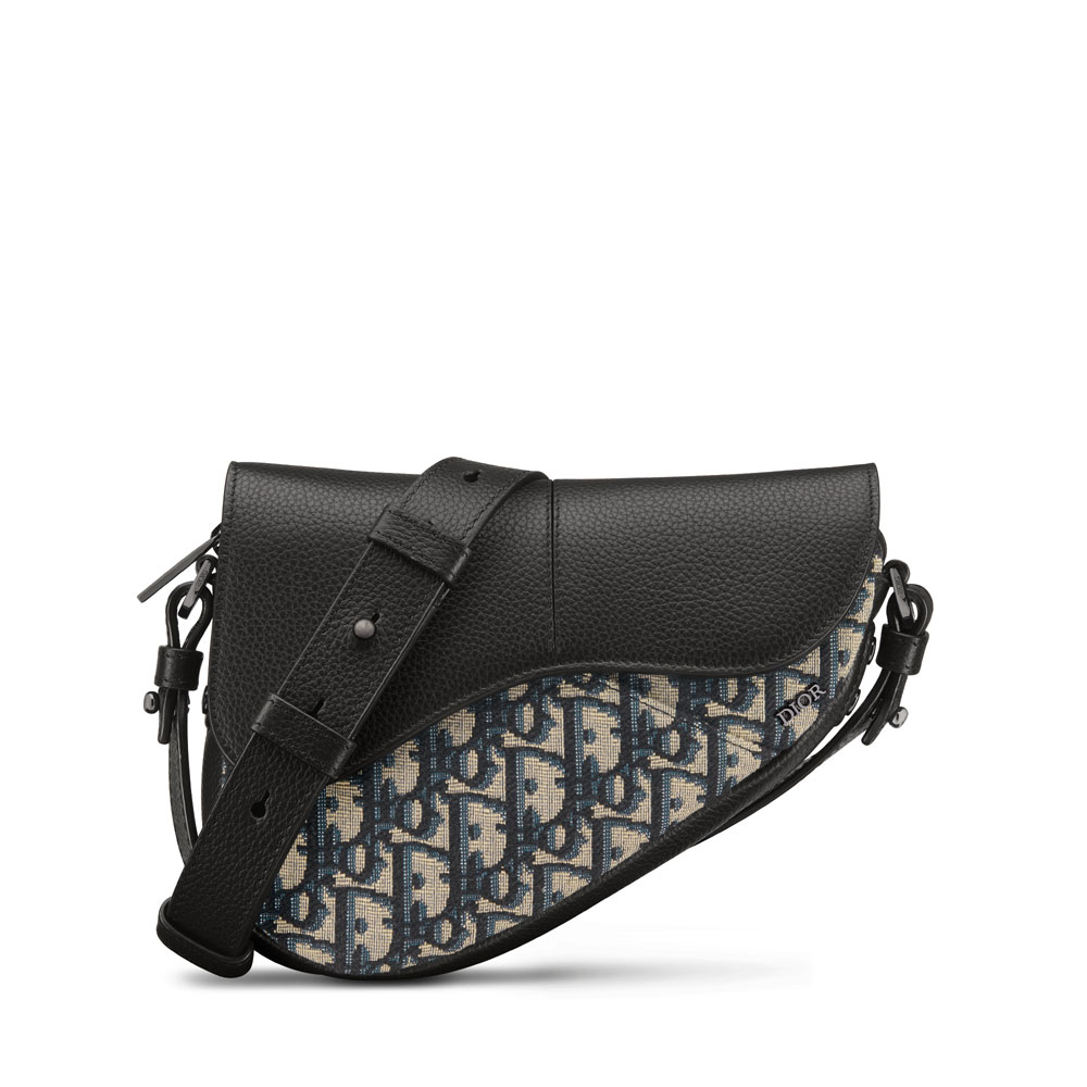 Dior Mini Saddle Bag in Black Beige 2ADCA543YKS H27E: Image 1