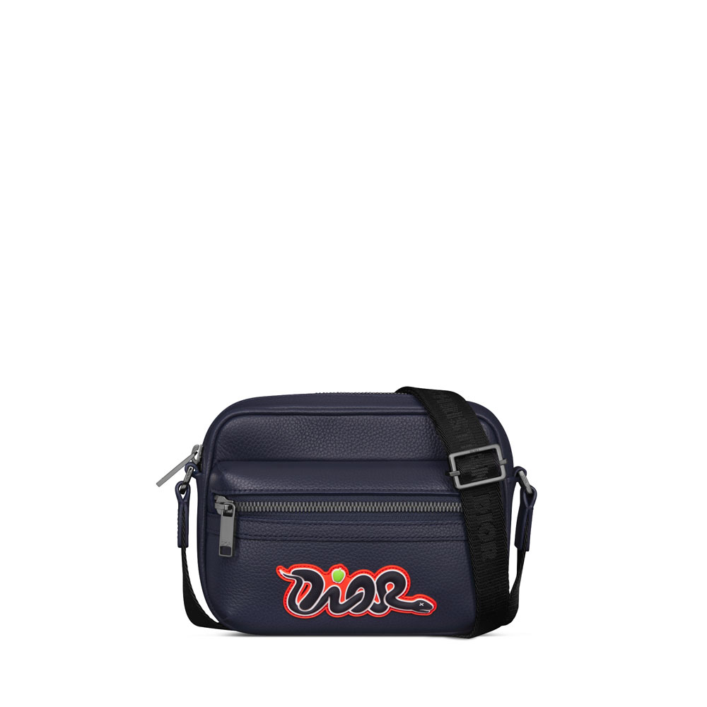 Dior and KAWS Mini Rider 2.0 Zipped Messenger Navy Blue 2ESWS034OYY H06E: Image 1
