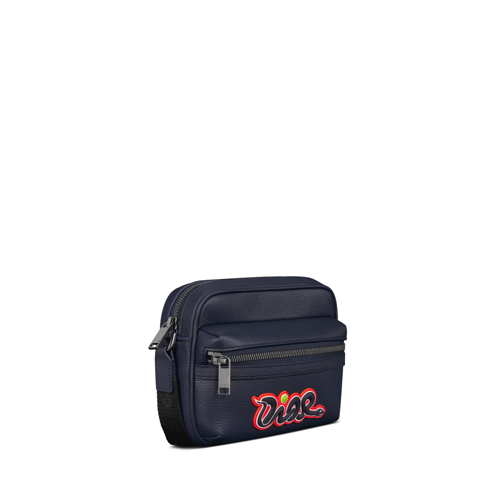Dior and KAWS Mini Rider 2.0 Zipped Messenger Navy Blue 2ESWS034OYY H06E: Image 2