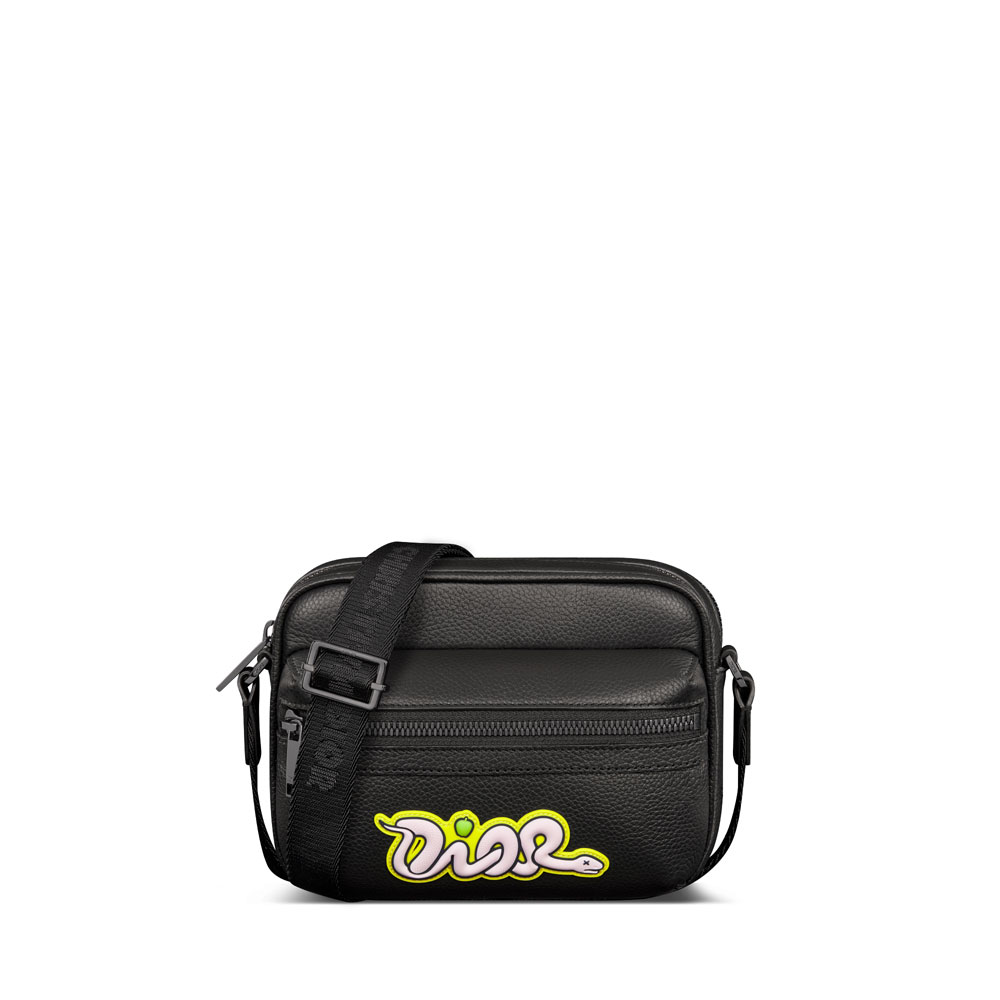 Dior and KAWS Mini Rider 2.0 Zipped Messenger in Black 2ESWS034OYY H958: Image 1
