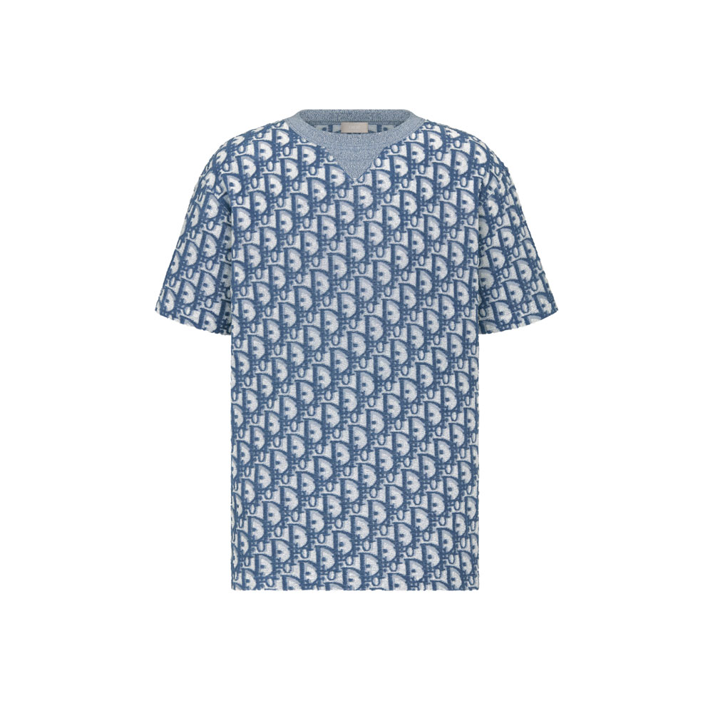 Dior Oblique T-Shirt Relaxed Fit in Blue White 483J646A0906 C185: Image 1