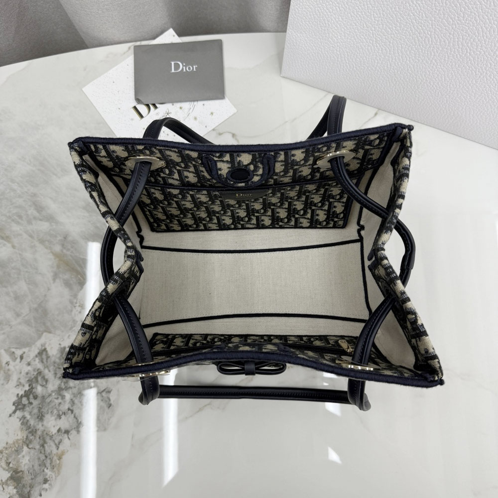 Dior Small Shopping Bag Blue Oblique Jacquard M1410OTZQ M928: Image 3