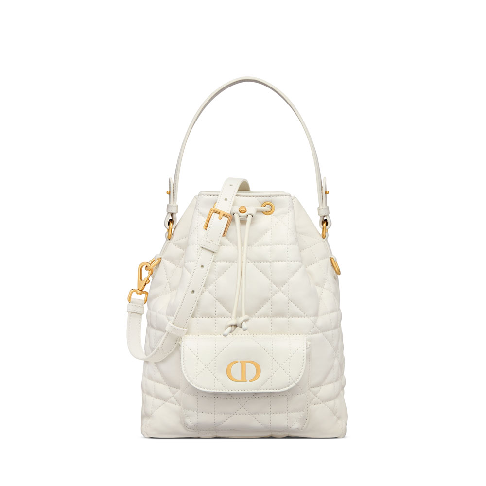 Small Dior Caro Bucket Bag in Latte M3372UNOZ M030: Image 1