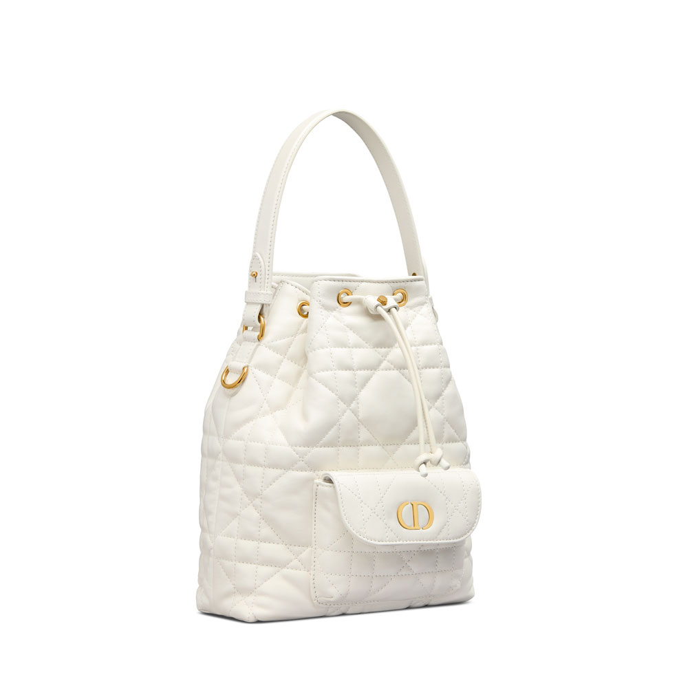 Small Dior Caro Bucket Bag in Latte M3372UNOZ M030: Image 2