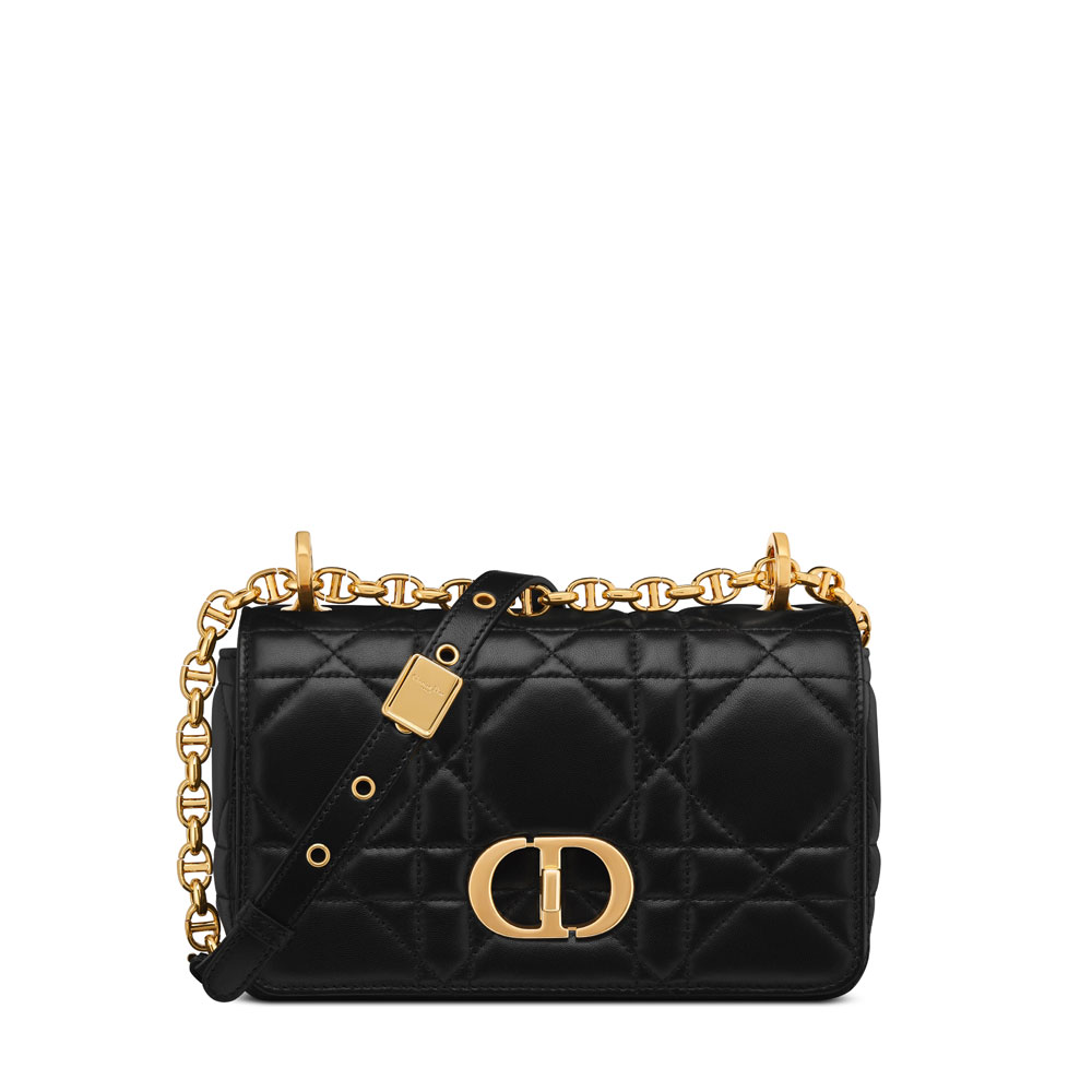 Small Soft Dior Caro Bag in Black M9252UHPA M900: Image 1