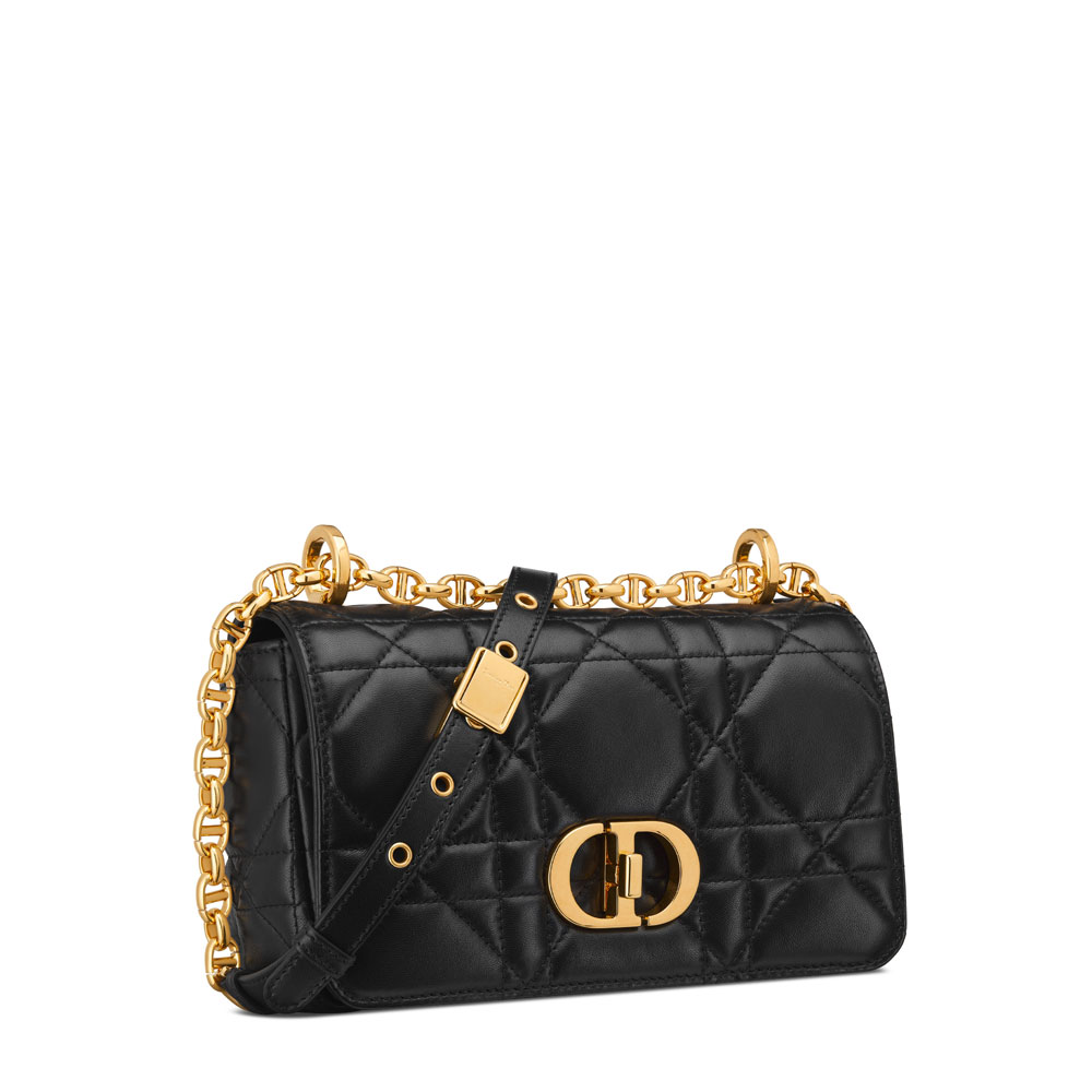 Small Soft Dior Caro Bag in Black M9252UHPA M900: Image 2